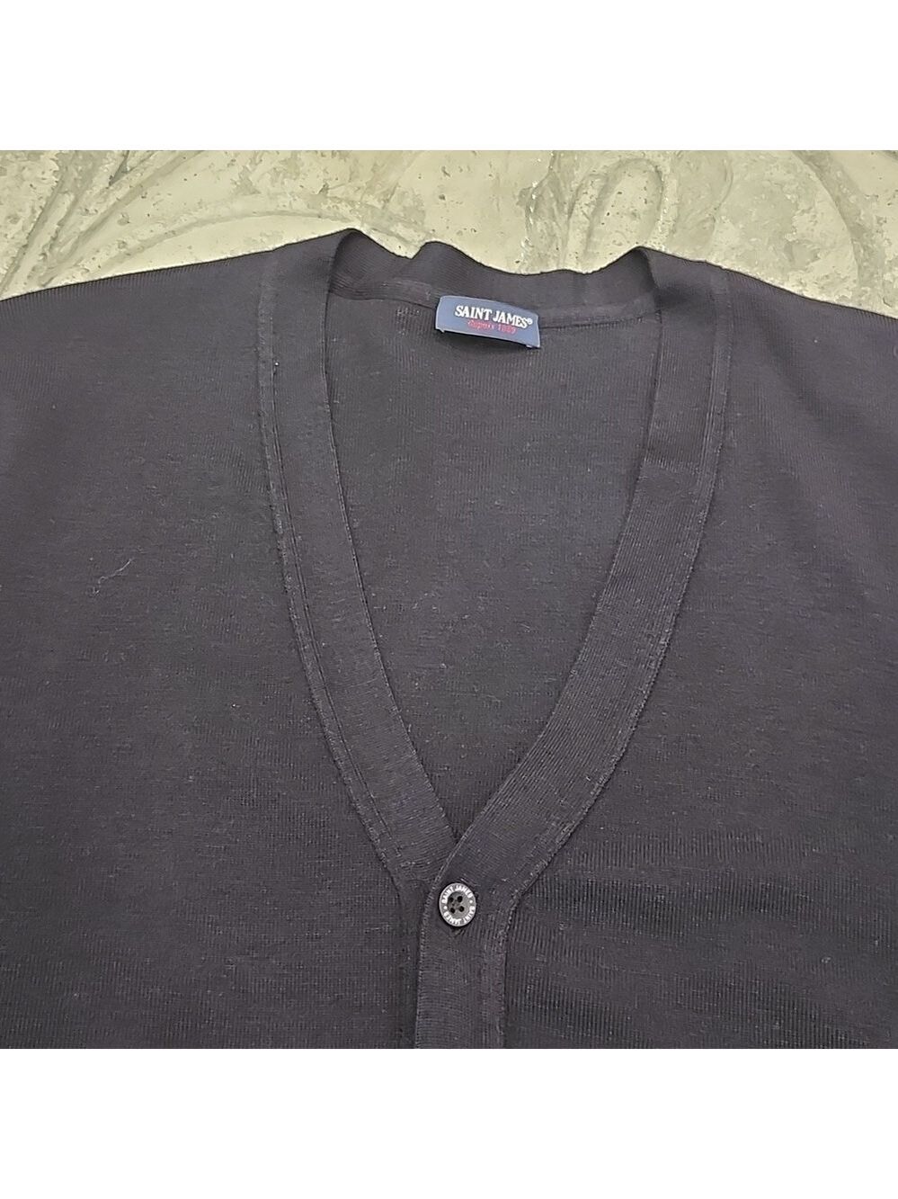 Saint James men's traditional Cardigan 'Guingamp' luxury Wool like new $324 xxl - Picture 4 of 16